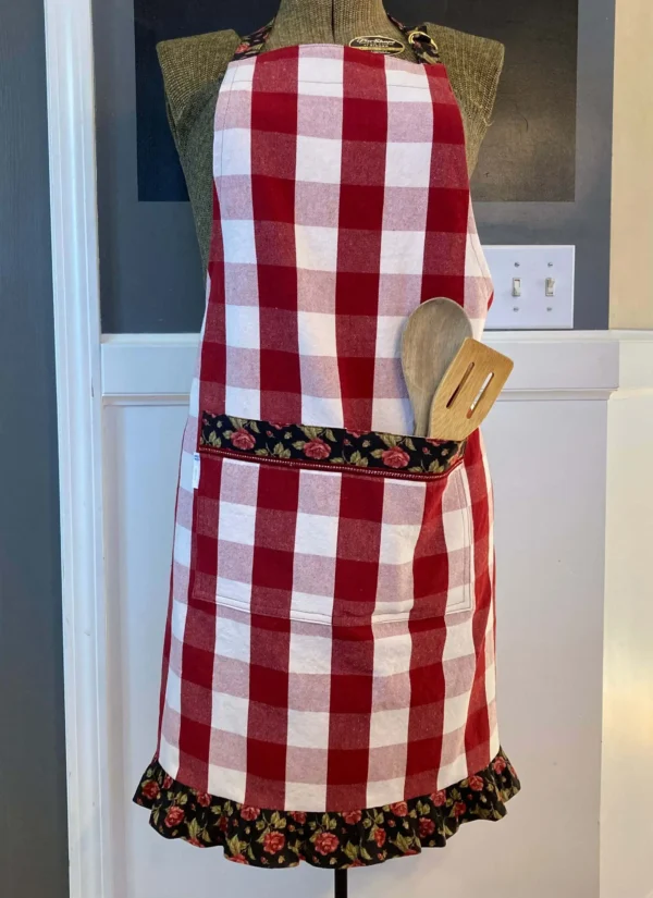 Red and White Check Apron